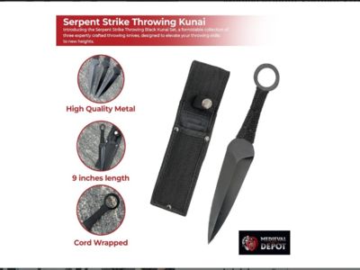 Shinobi Kunai Set – 6PC Anime Throwers (Black)